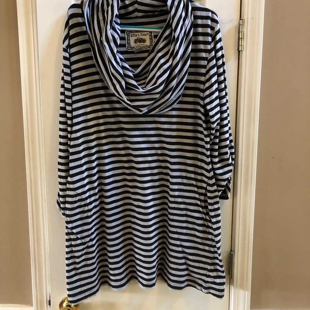 Effie’s Heart Striped Tunic with Pockets 1X